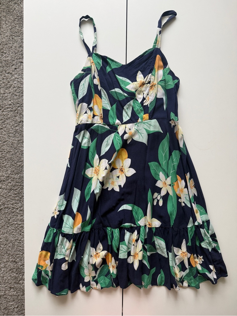 Old Navy Navy Floral Spaghetti-Strap Mini Dress